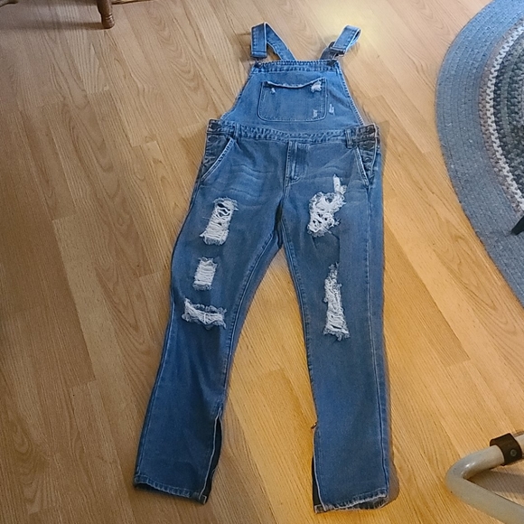 Overall blue jeans buckles buttons de-stress - Picture 2 of 10